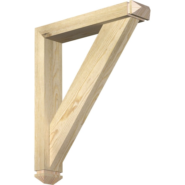 Ekena Millwork Traditional Arts and Crafts Rough Sawn Bracket w/ Offset Brace, Douglas Fir, 4"W x 20"D x 24"H BKT0402X20X24TRA03RDF - main